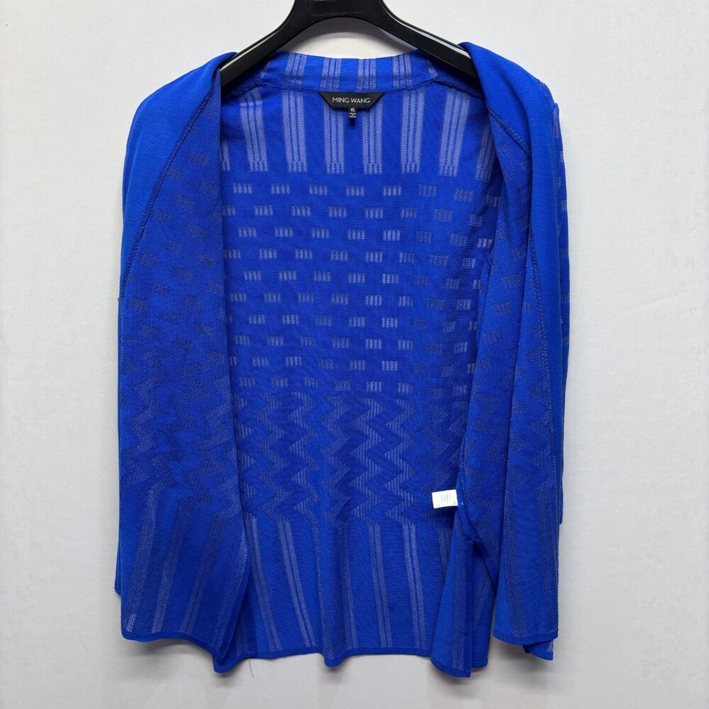 Ming Wang Women 3/4 Sleeve Cardigan Sweater Jacket Size XL X-Large Blue D092 -20 - Picture 9 of 16